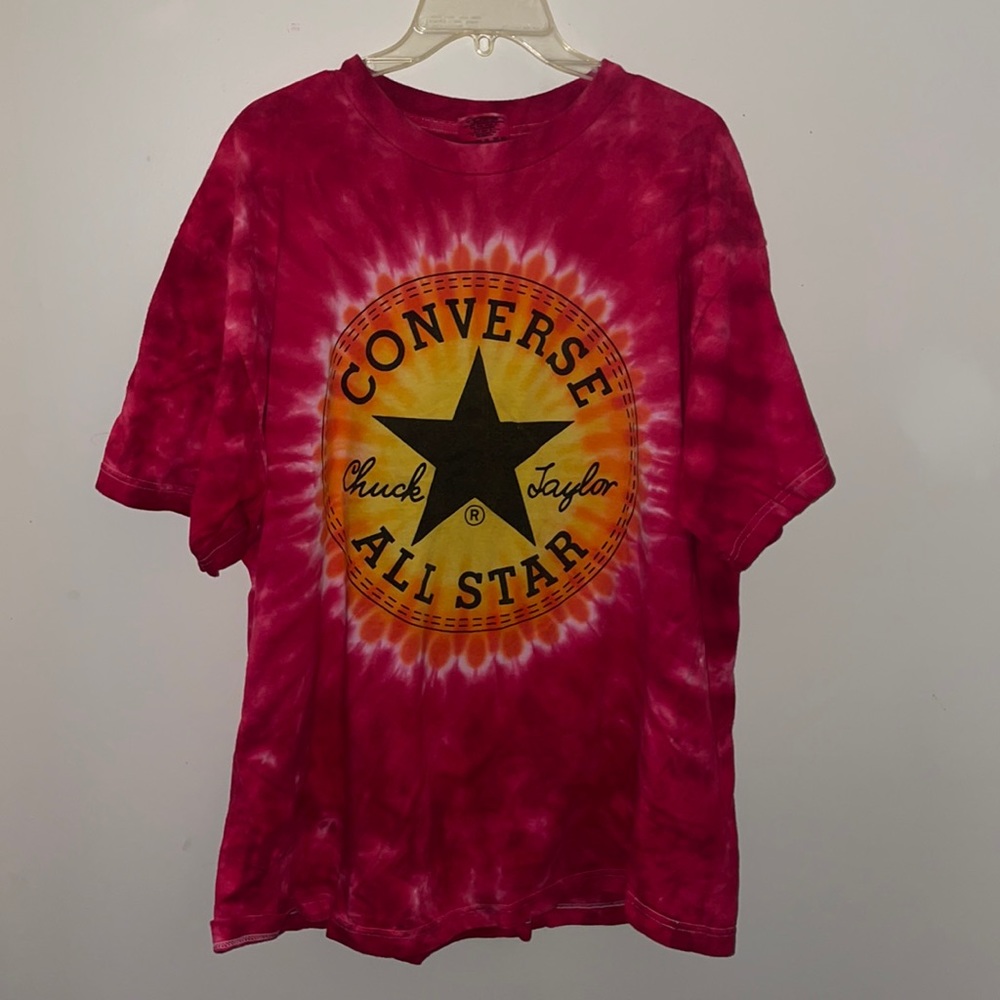 Vintage oversized Red Tie-Dye converse t-shirt